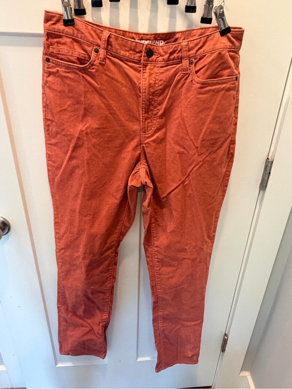 Lands’ End Women’s 12 Tall Rust Stretch Corduroy Straight Pants